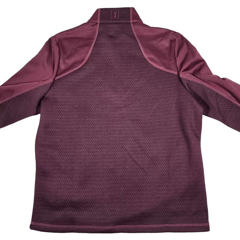 PGA Tour Men's Small Golf Thermal Stretch Burgundy 1/4 Zip Pullover Jacket New gallery