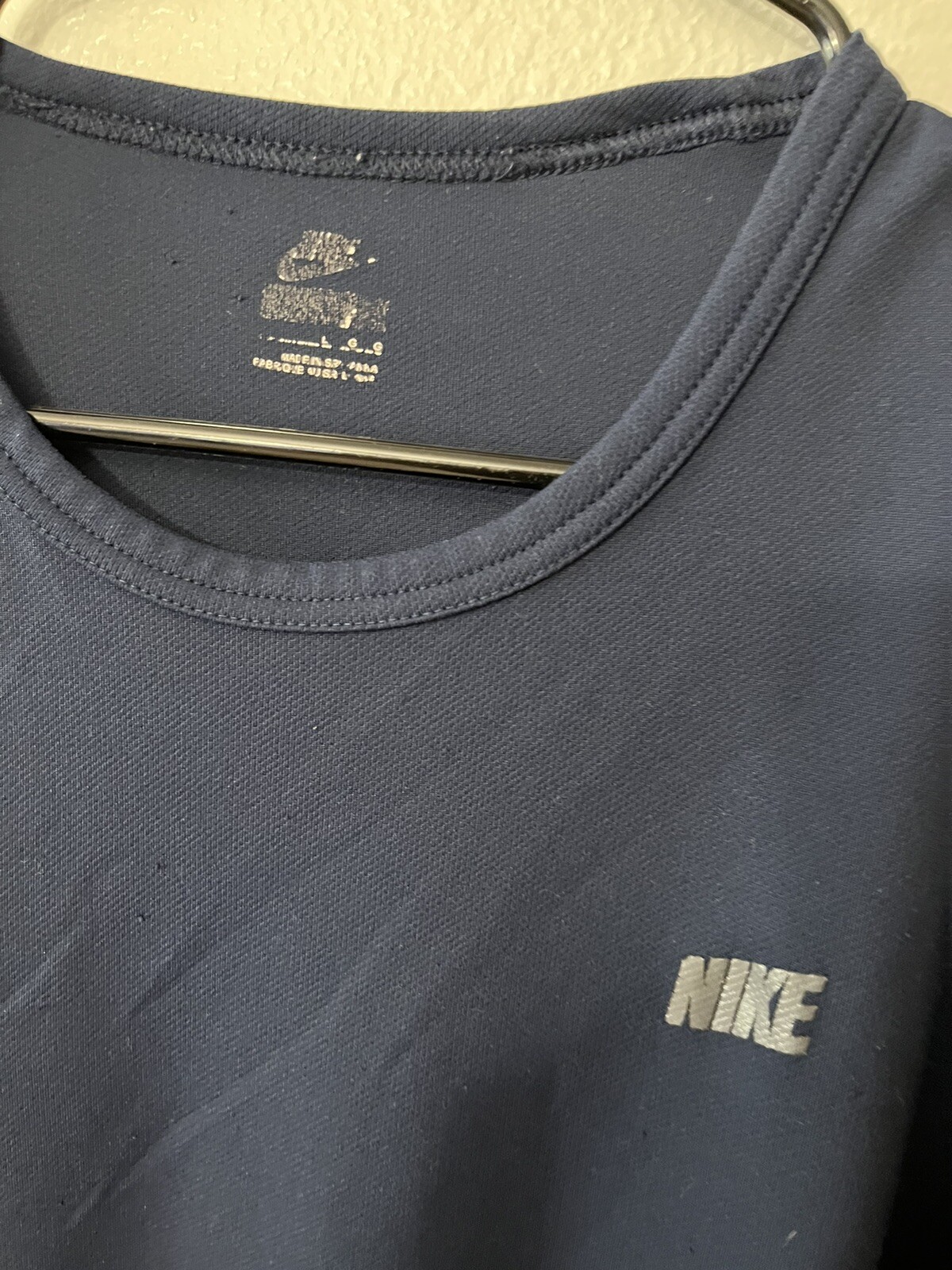 Nike Training Mens Large Crew Long Sleeve Training Top Navy Blue gallery