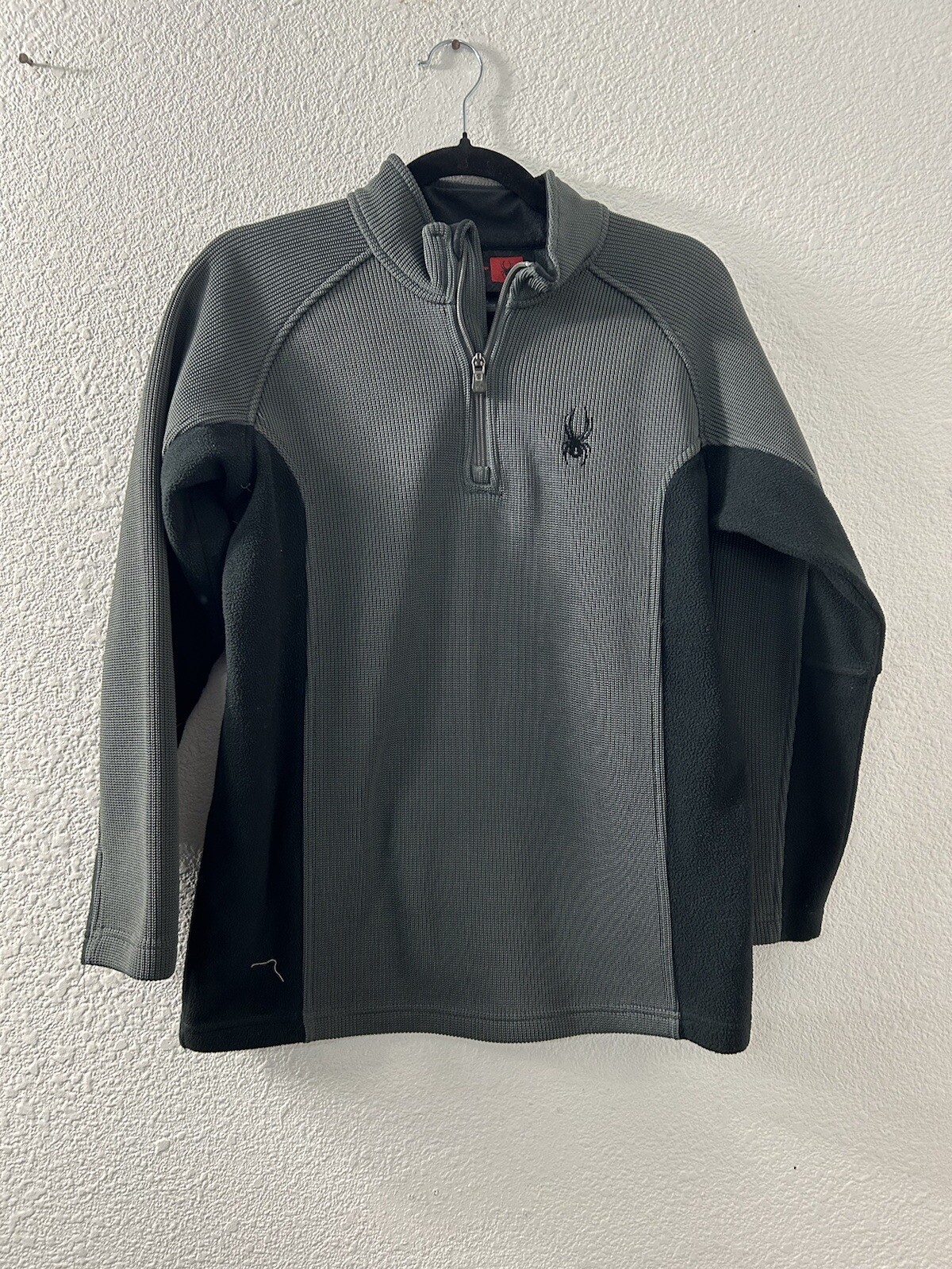 Mens Spyder 1/2 Zip Pullover Fleece Lined Top Polar Grey Size XL gallery
