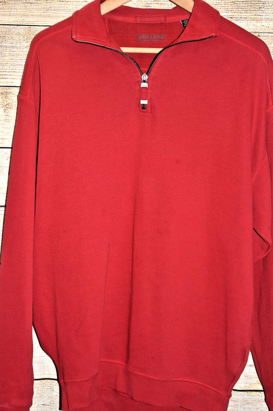 MENS KIRKLAND SIGNATURE M RED ZIP COLLAR HENLEY TEXTURED L/S BASIC SHIRT gallery