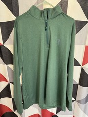 William Murray Mens XL Green Heathered Quarter Zip Golf Pullover Long Sleeve