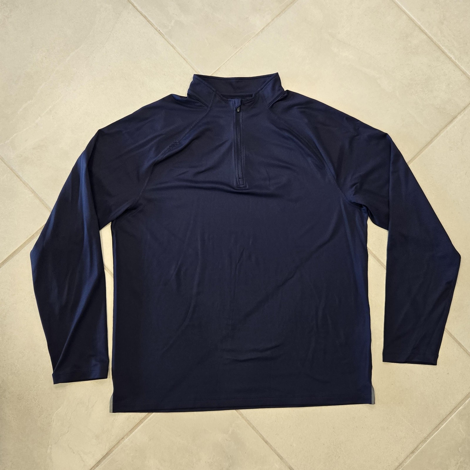 Rhone Pullover Mens Large Blue Quarter Zip Long Sleeve Performance Stretch Top gallery