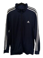 adidas Men’s Essentials Warm-Up 3-Stripes Tricot Track Jacket Navy Blue XL