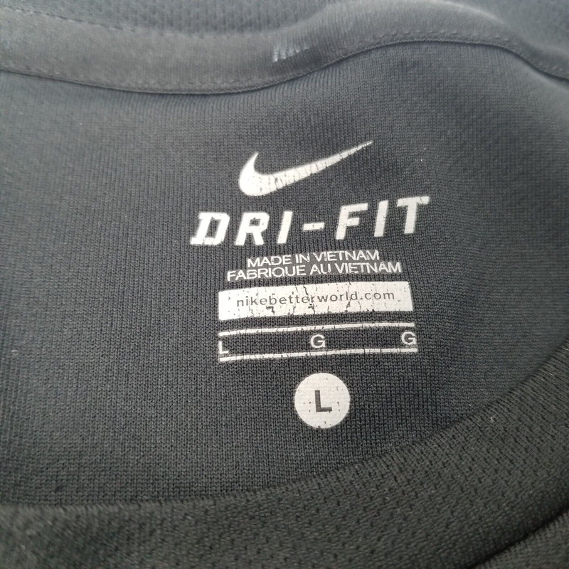 Nike Dri-Fit Shirt Men's Large Black Nike Miler Athletic Swoosh Running Athletic gallery