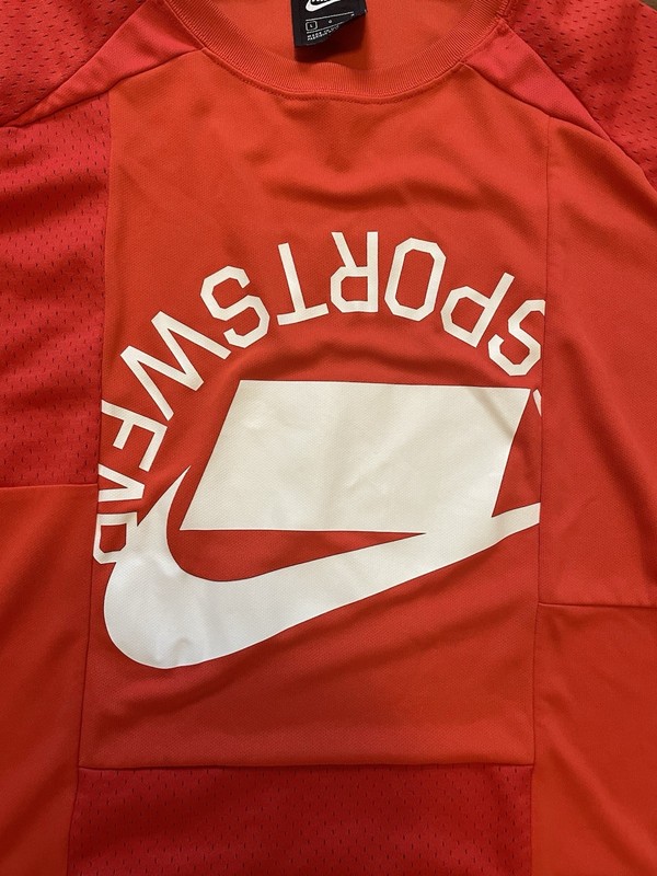 Nike Sportswear NSW Blocked Logo Orange Long Sleeve Shirt Size Large gallery