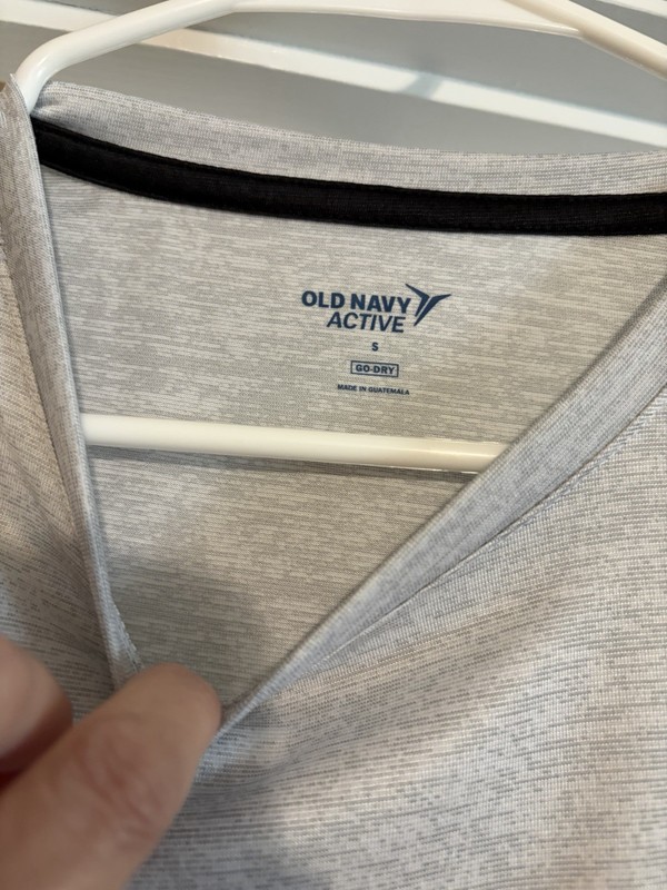 Old Navy Active Wear Gray with Black Stripes Men's T Shirt Size Small, Size S gallery