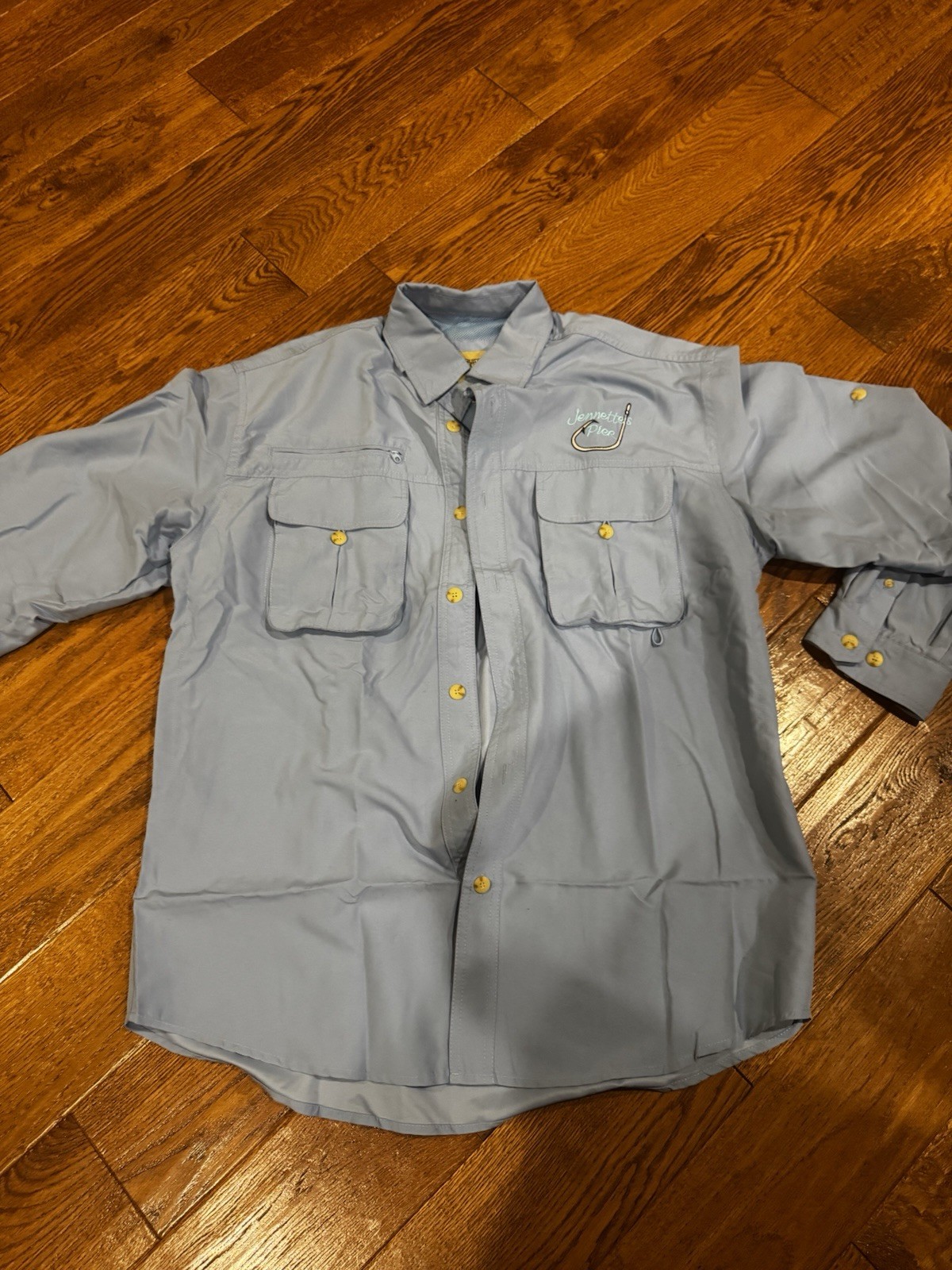 Guides Choice Button Up Fishing Shirt Mens Large Long Sleeve Jeanette’s Pier gallery