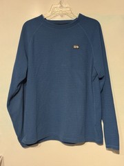 Mountain Hardwear Summit Grid Shirt Blue Crew Neck Thermal Baselayer Mens L
