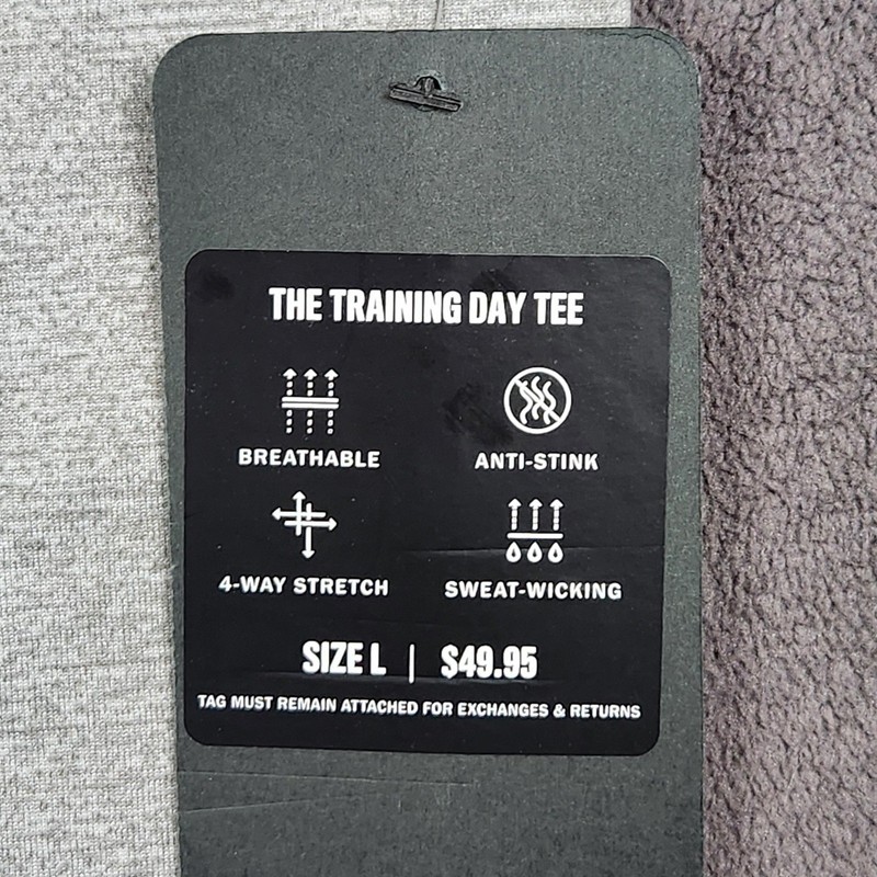 Fabletics The Training Day Tee Shirt Mens Large Gray Short Sleeve Athletic NEW gallery