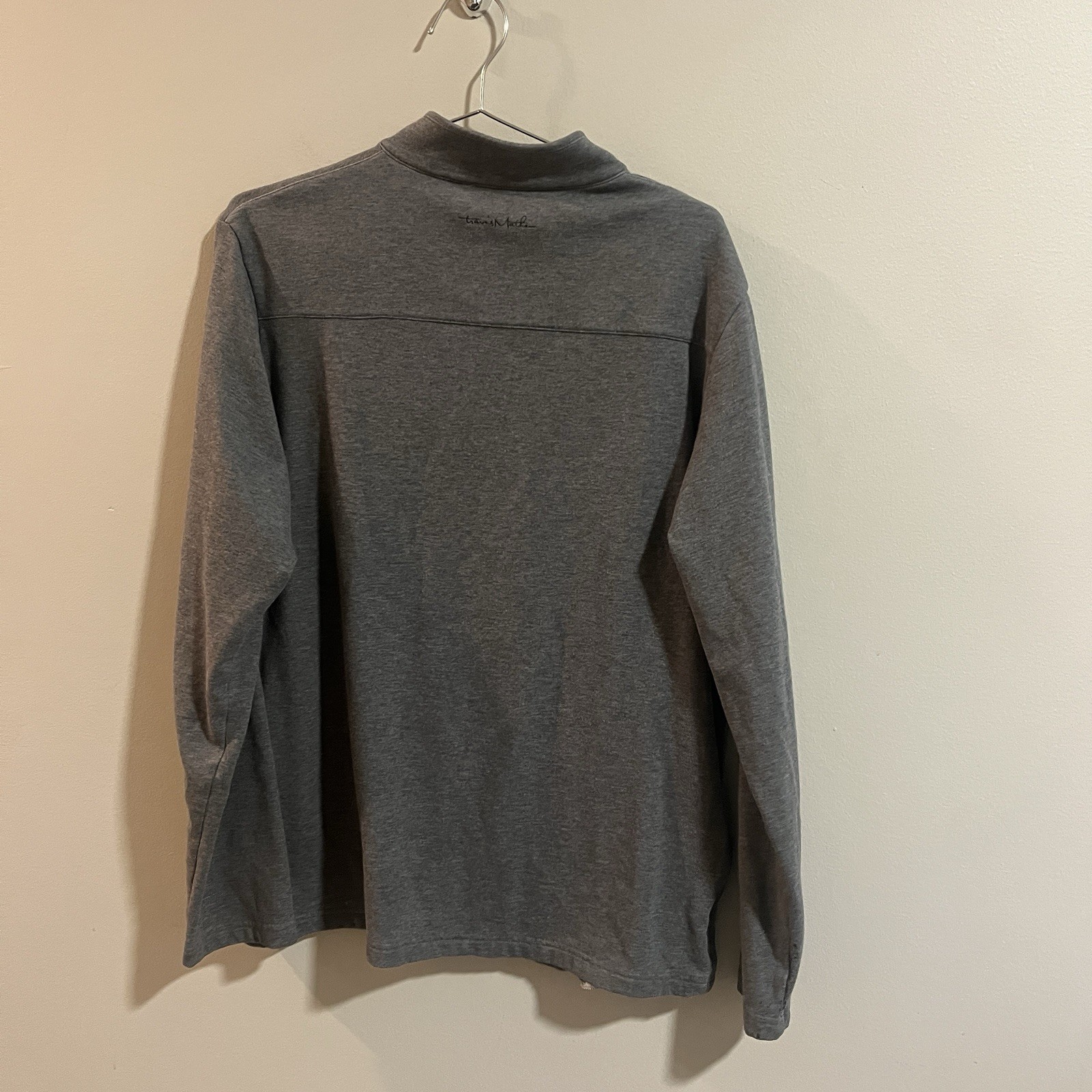 Travis Mathew 1/4 Zip Long Sleeve Golf Pullover Mens M Gray Chest Striped gallery