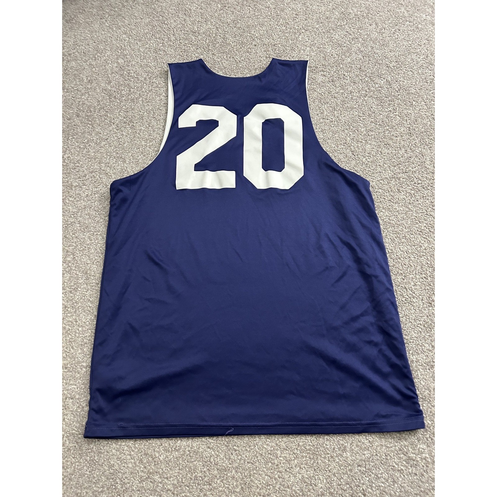 Alleson Athletic Basketball Jersey Mens L Navy Blue Excellent Reversible 20 gallery