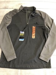 Pebble Beach Performance Pullover Mens Small Gray Long Sleeve 1/4 Zip Golf Top