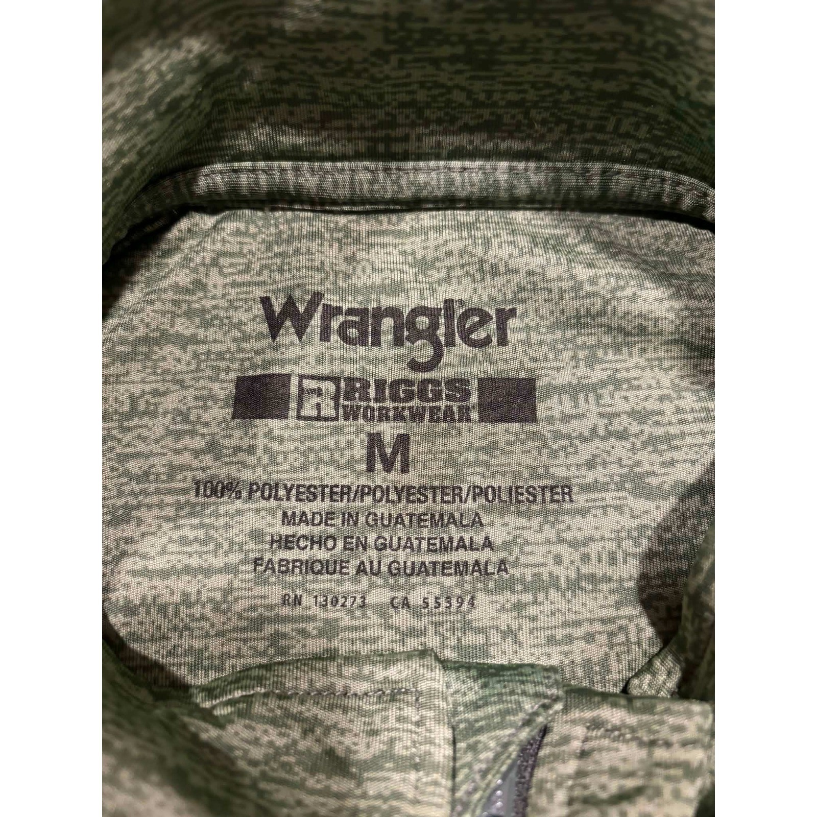 Wrangler Riggs Workwear Mens Green Space Dye Quarter Zip Pullover Shirt Size M gallery