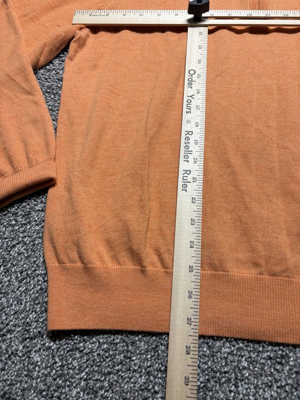 Donald Ross 1/4 Zip Pullover Mens Large Orange 100% Merino Wool Sand Creek gallery