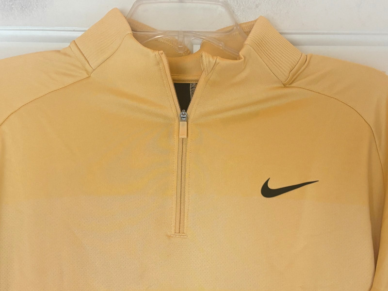 Nike Golf Quarter Zip Shirt Dri Fit Yellow Long Sleeve Size Mens M NWT gallery