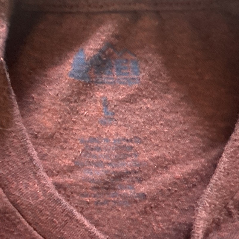REI Co-op Men's L Maroon Logo Casual Crewneck Short Sleeve T-Shirt Activewear gallery