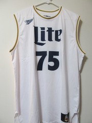 NEW Miller Lite Men’s Basketball Jersey #75 Men’s Size XL WHITE W/GOLD – FREESHP