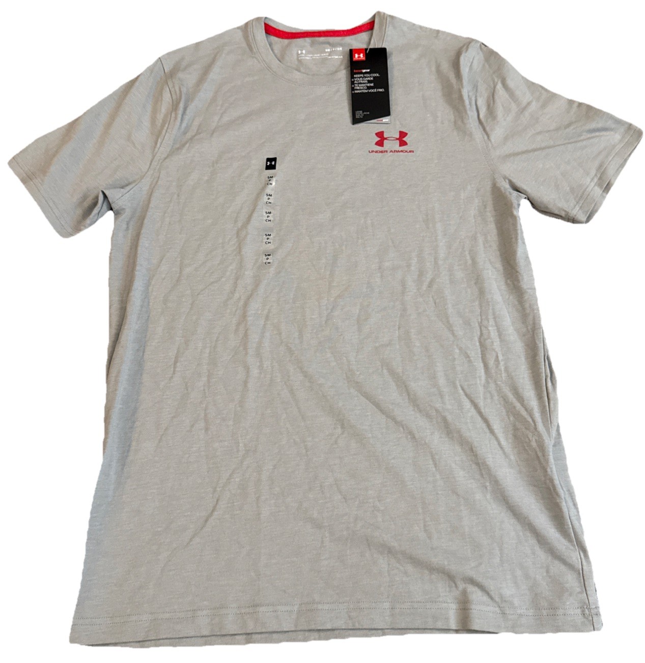 Men’s Under Armour Gray Loose Fit Heat Gear Short Sleeve Tee NWT Free Shipping! gallery