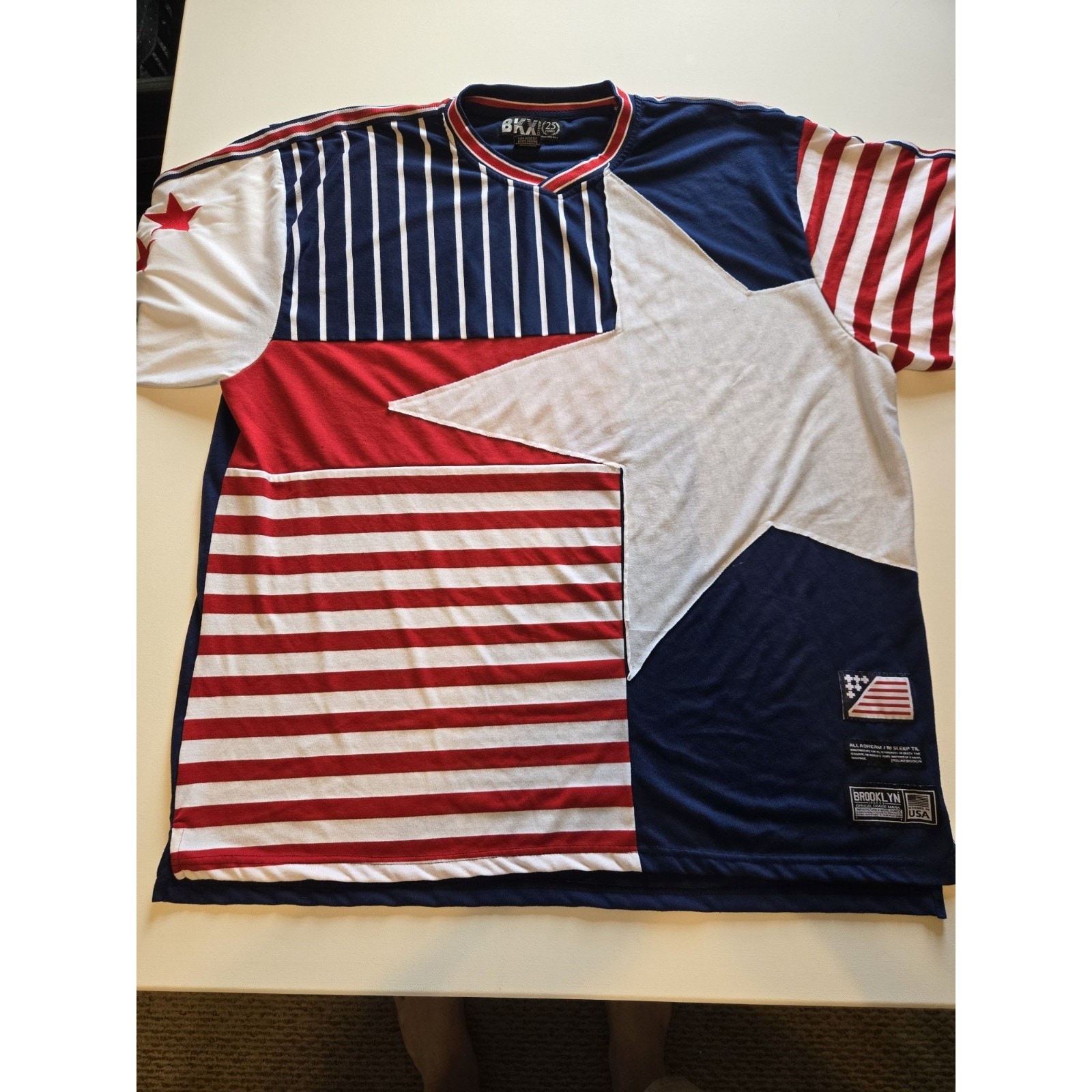BKX Ricky Singh Brooklyn Xpress Jersey Mens 4XL Black White Red Stars Stripes gallery