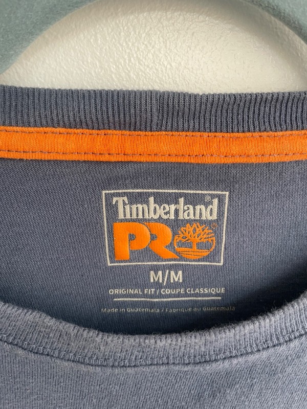 Timberland PRO Men’s Long Sleeve T-Shirt Blue Sleeve Logo Workwear Size M gallery