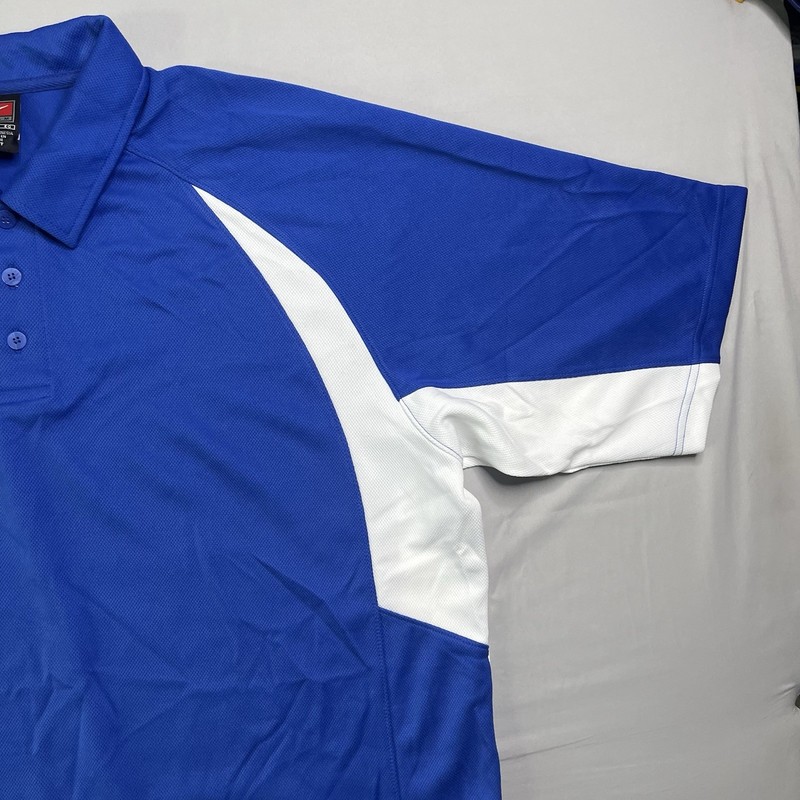 Nike Team Polo Shirt Mens X-Large Blue White Short Sleeve Football Gold NOS gallery