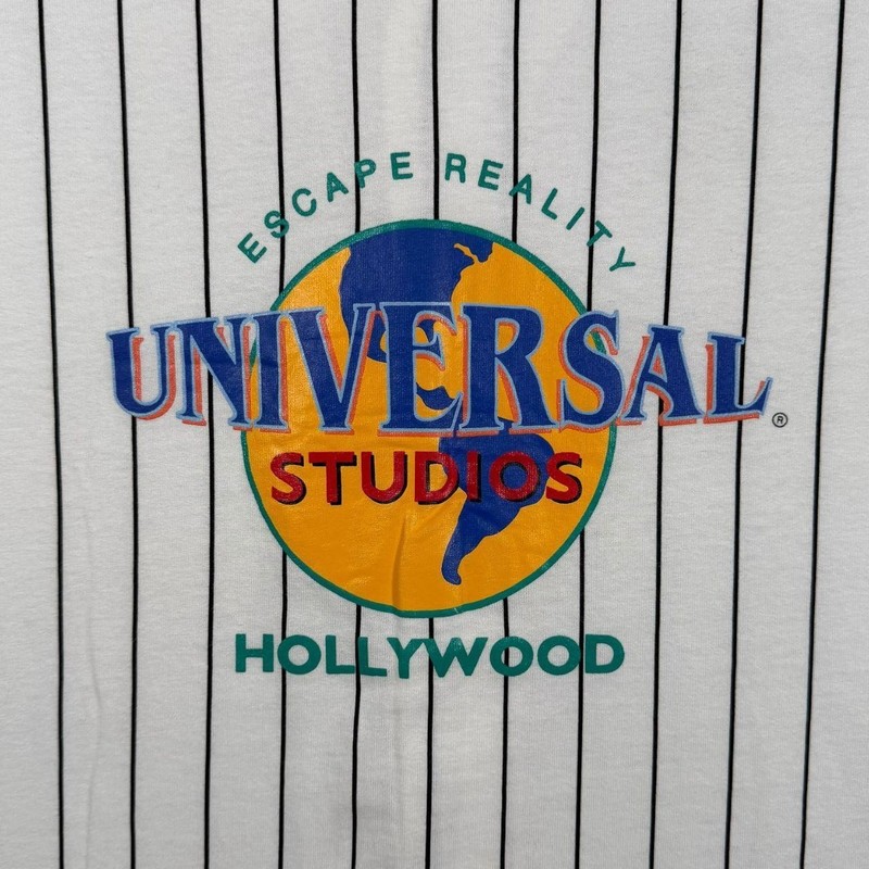 Vintage Universal Studios "Hollywood" Pinstripe Cotton Baseball Jersey Large XL gallery
