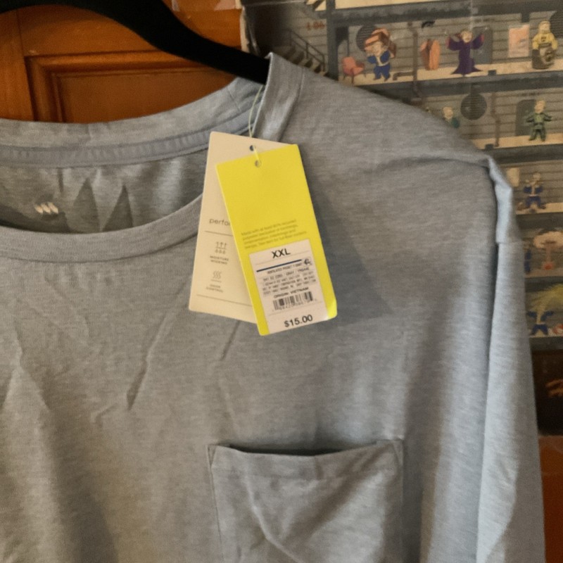 All In Motion Men's Athletic VENTILATED POCKET T-shirt Gray 2XL gallery