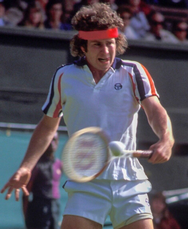 Sergio Tacchini McEnroe Blow White/Red/Blue Tennis Polo Shirt -Free Red Headband gallery