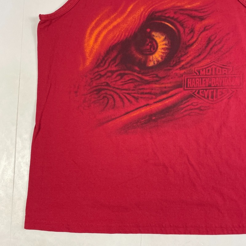 Harley Davidson Shirt Mens Large Red Eagle Sleeveless Tank Biker Motorcycle USA gallery