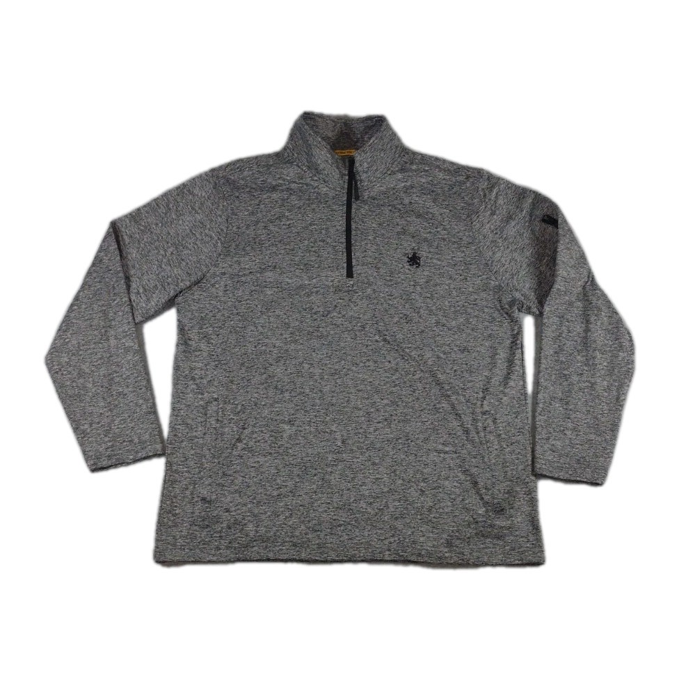 Rugby University Extreem Stretch 1/4 Zip Pullover Grey Black Men's LG STY MR547