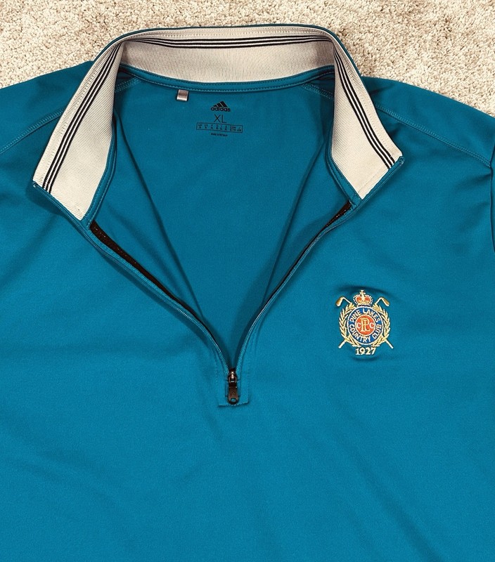Adidas GOLF ⛳️ 1/4 Zip Pullover Men’s XL Teal Blue Performance Pine Lakes CC gallery