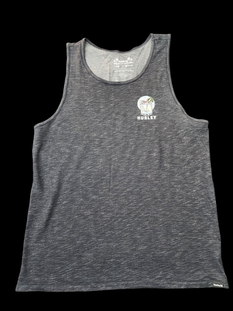 Hurley Men's Gray Pullover Sleeveless Tank Top 20-DRI Livin' On Island Time M