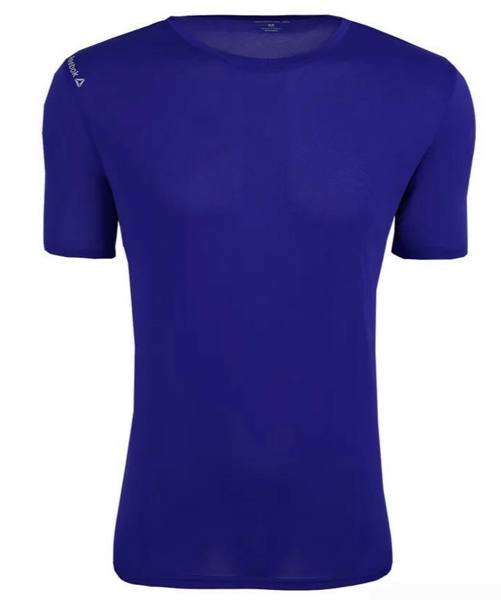 Reebok NEW Mens Volt Performance Short Sleeve Fashion Shirt Royal Blue 2XL $35 gallery