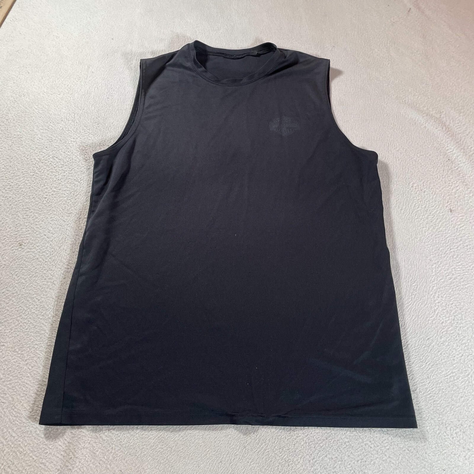 Harley Davidson Tank Top Mens Large Black Biker Sleeveless Shirt Grunge MD USA gallery