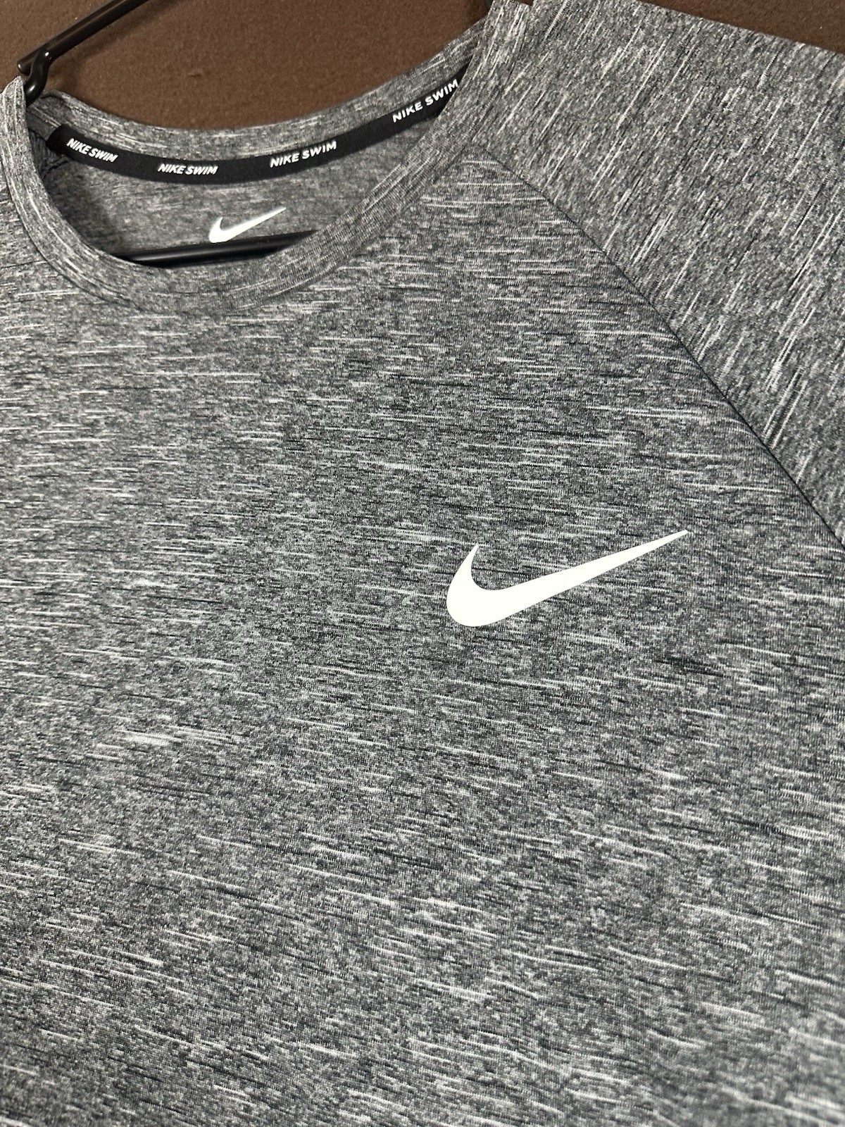 Nike Swim Mens Dri-FIT UPF 40+ Heathered Hydroguard Shirt Gray Sz XXL Activewear gallery