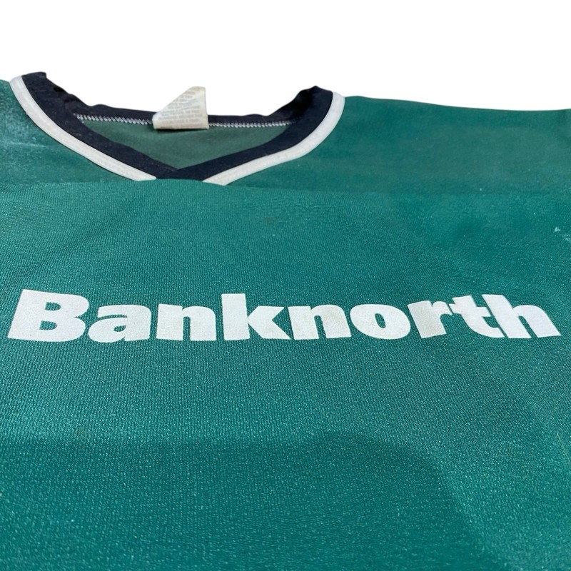 VTG Athletic Knit Hockey Jersey Mens XL Banknorth Green Black Star 12 Canada gallery