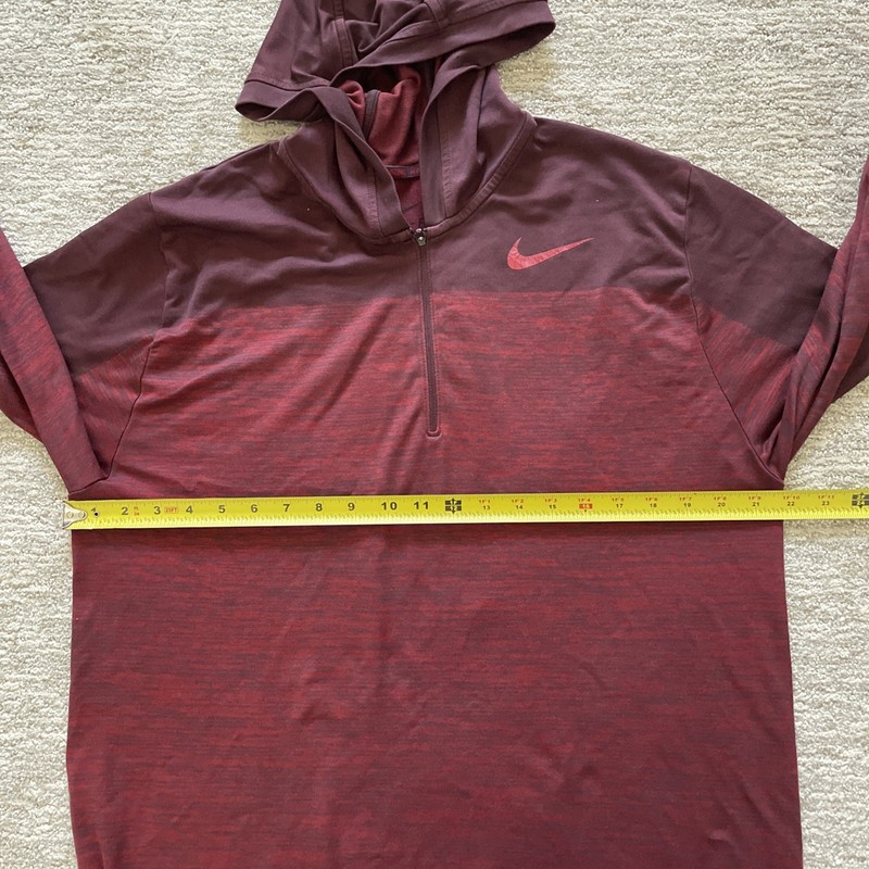 Nike Pro Training 1/4 Zip Athletic Hooded Long Sleeve Maroon Dri-Fit Men’s XXL gallery