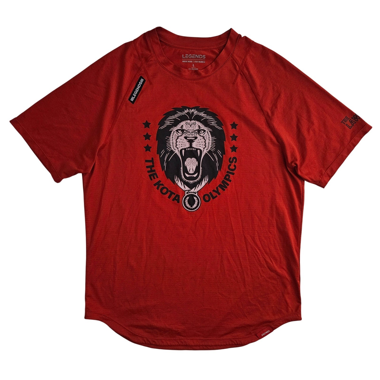 Legends Enzo (Men's Large) Red Athletic T-Shirt Short Sleeve Curved Hem Tee Gym gallery