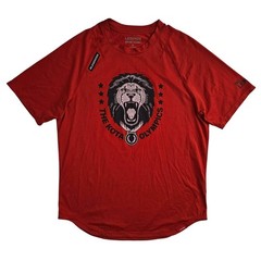 Legends Enzo (Men’s Large) Red Athletic T-Shirt Short Sleeve Curved Hem Tee Gym
