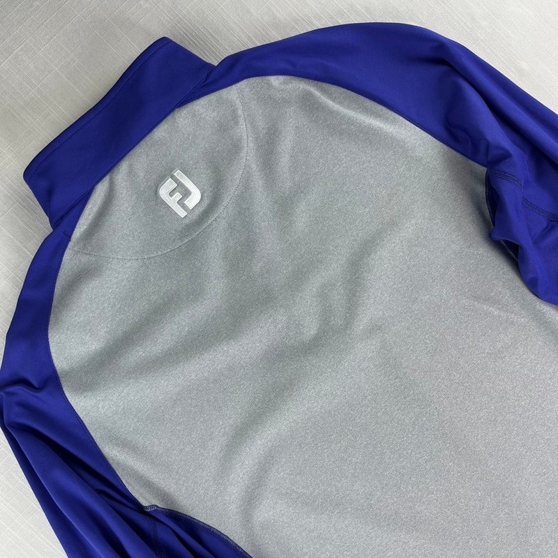 FootJoy 1/4 Zip Pullover Mens Medium Gray Blue Athletic Stretch Nylon Spandex gallery