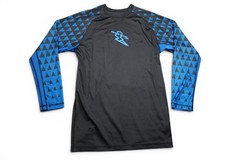 DaHui Shirt Mens XL Black Blue Long Sleeve Rash Guard Surf Swim Top Athletic