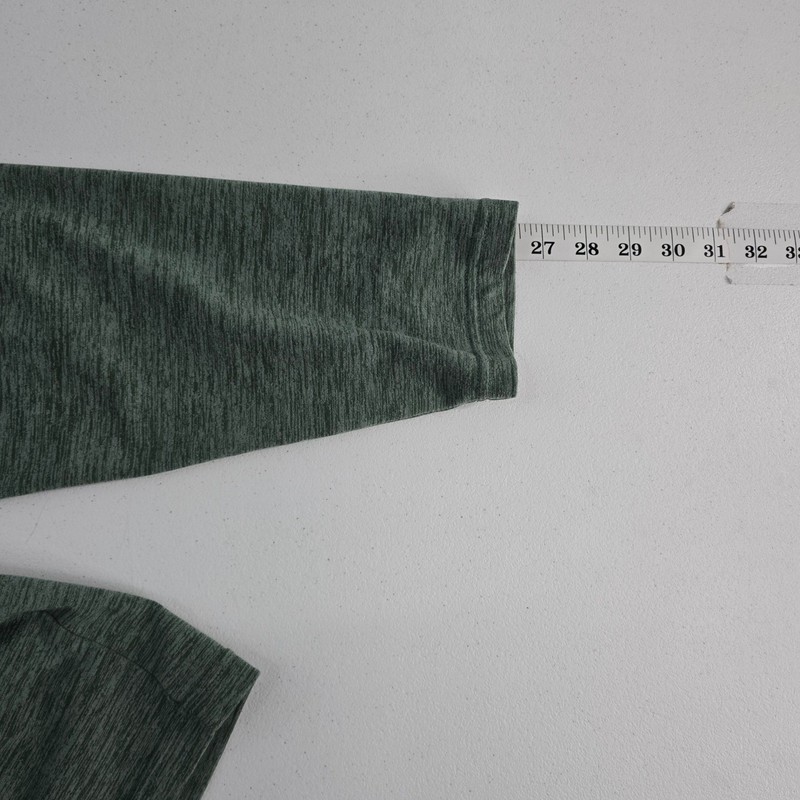 01 ALGO Performance Men's Green Heather Quarter Zip Pullover Long Sleeve Shirt M gallery
