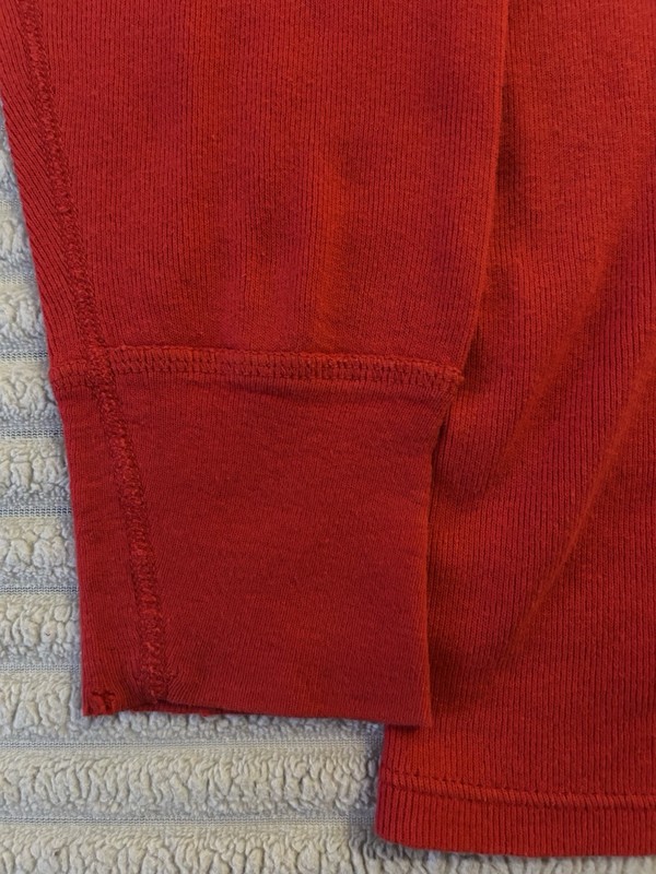 Distressed Duofold Men's Red Long Sleeve Thermal Base Layer Henley Shirt 70s/80s gallery