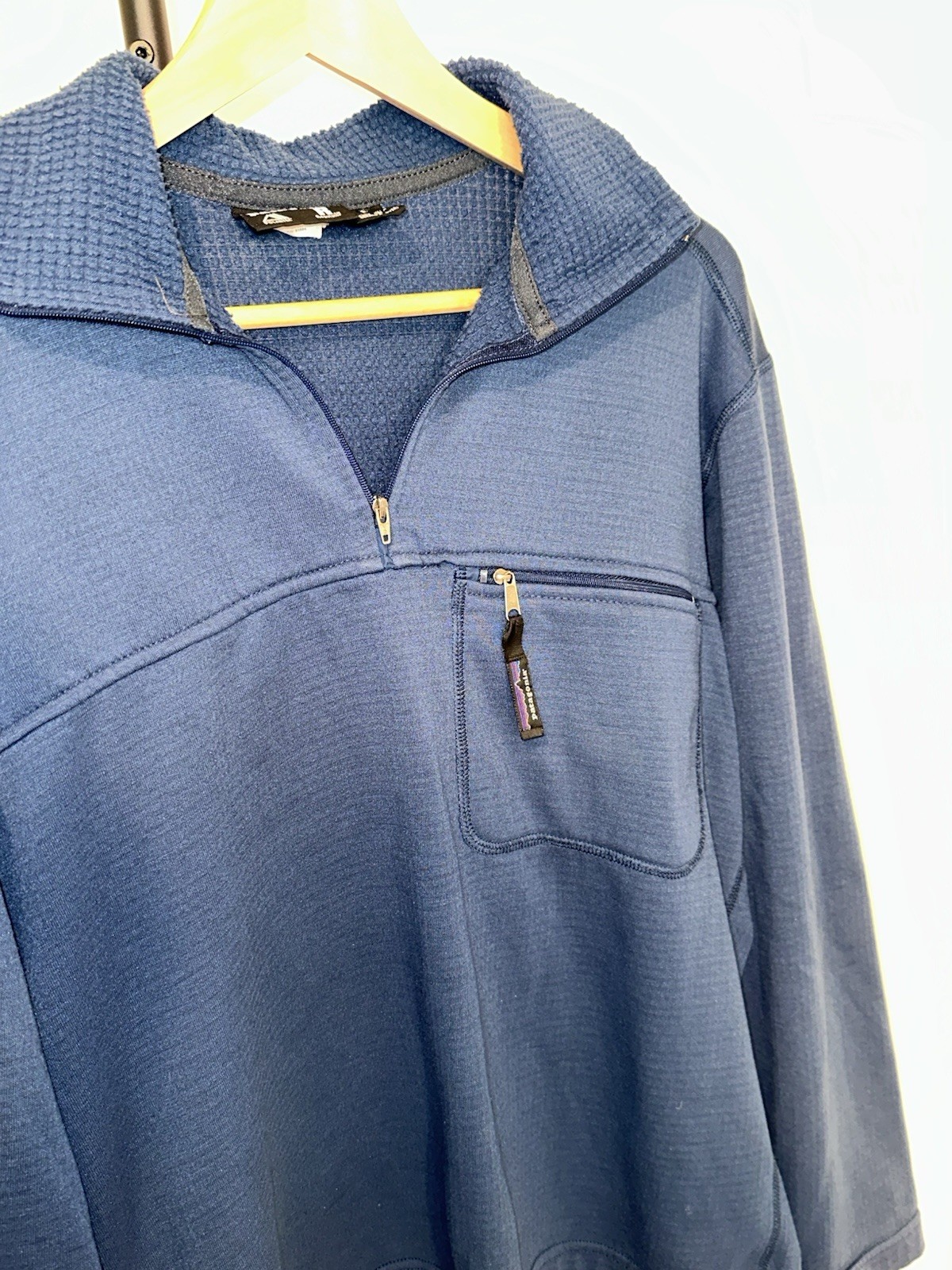 Patagonia Regulator R1 Polartec 1/4 Zip Mock Neck Fleece Pullover Blue S gallery