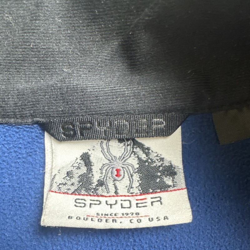 Spyder Men’s Blue Black 1/4 Zip Long Sleeve Activewear Top Logo Zipper Pocket gallery