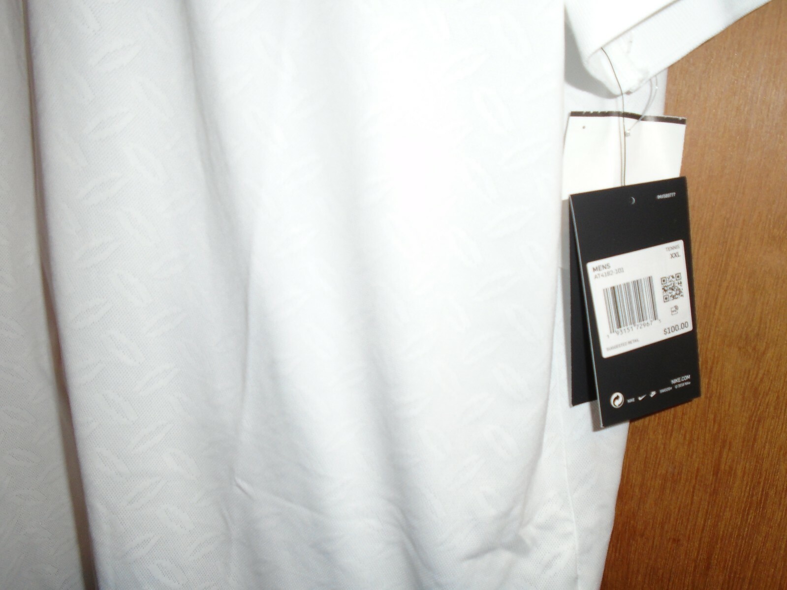 Nike AeroReact White Slim Fit Tennis Shirt Men's S M XXL AT4182-101 NWT gallery