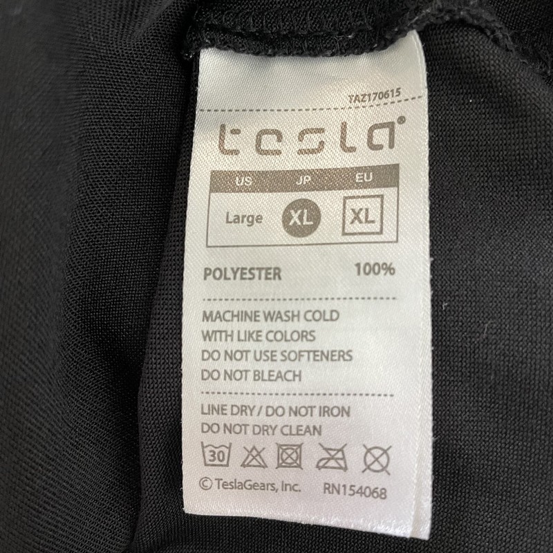 Tesla Large Quarter Zip Long Sleeve Pullover Top Black gallery
