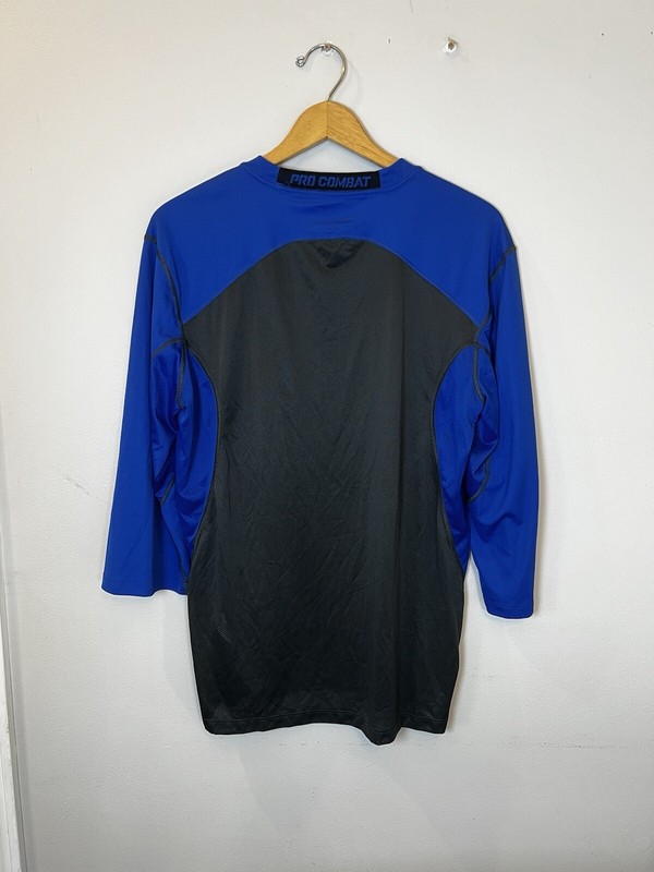Nike Pro Combat Shirt Mens XL Blue/Black Dri-Fit Fitted Vapor MLB Center Swoosh gallery