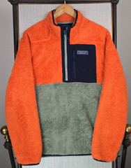 VINEYARD VINES High Loft Sherpa Fleece 1/2 Zip Mens Large Pullover Jacket Anorak