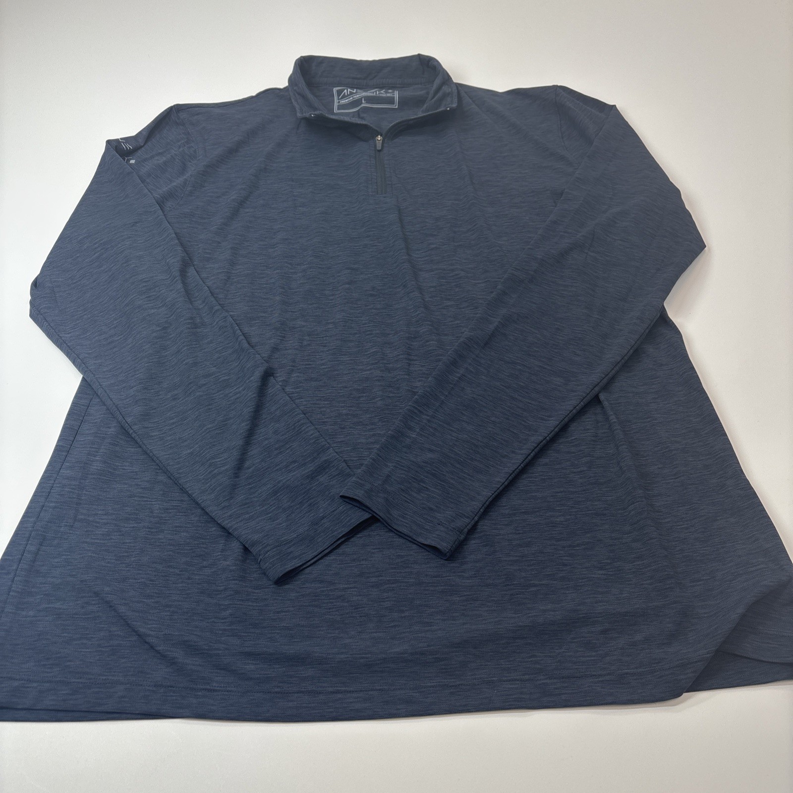 Anetik premium performance Navy blue long sleeve shirt size Large UPF 30+ Vint gallery